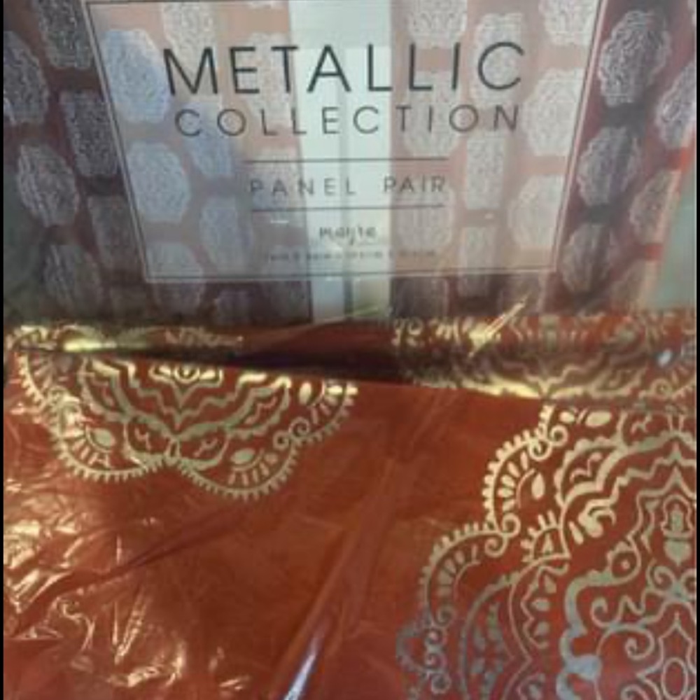 Red metallic curtains